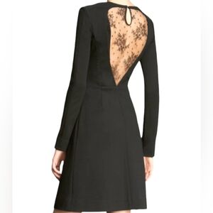 Jason Wu Goth Romantic Sheer Lace Mesh Low Back Dress Long Sleeves Vampirecore